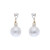 Crystal Avenue Earrings 25488 - Teardrop Pearl Drop White/Silver Pierced