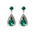 Crystal Avenue Earrings 28226 - Rhinestone Teardrop Emerald/Silver Pierced