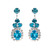 Crystal Avenue Earrings 28228 - Rhinestone Clover Aqua/Silver Pierced
