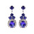 Crystal Avenue Earrings 28228 - Rhinestone Clover Sapphire/Silver Pierced