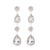 Crystal Avenue Earrings 28385 - Round & Teardrop Crystal/Silver Pierced