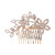 Crystal Avenue Hair Accessory 71796 - Flower + Leaves Comb Crystal/Gold