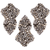 Austrian Crystal Rock Small Fleur 024 Metallic Light Gold - 3 pieces