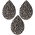Austrian Fine Rock Large Pear 013 Metallic Light Gold - 3 pieces applique