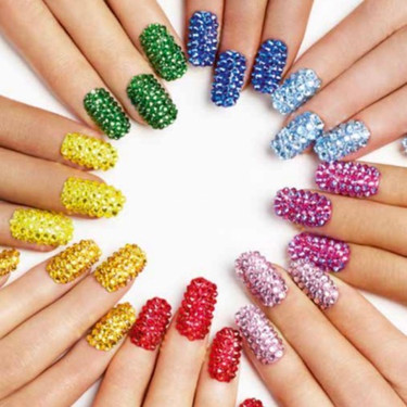 DIY Rhinestone Nails