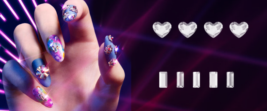Swarovski NEW Mini Heart & Baguette Crystals for Nails