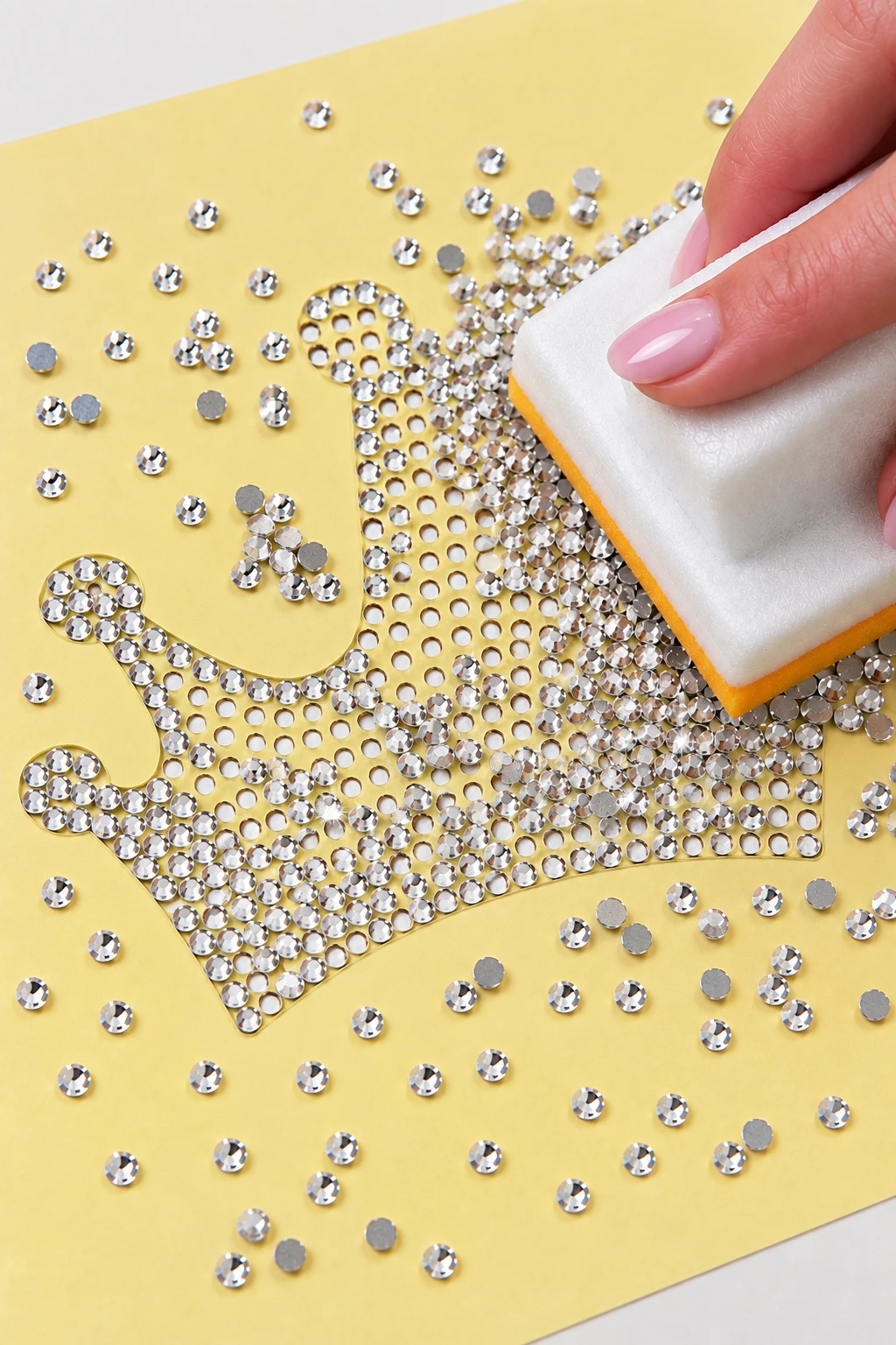 DIY rhinestone template and transfer