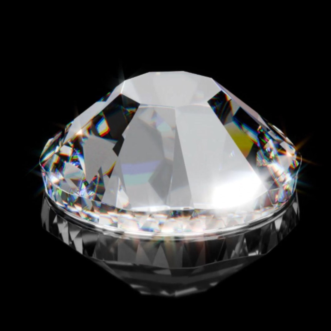 Underside of a Preciosa MAXIMA crystal showing reflective and protective layers