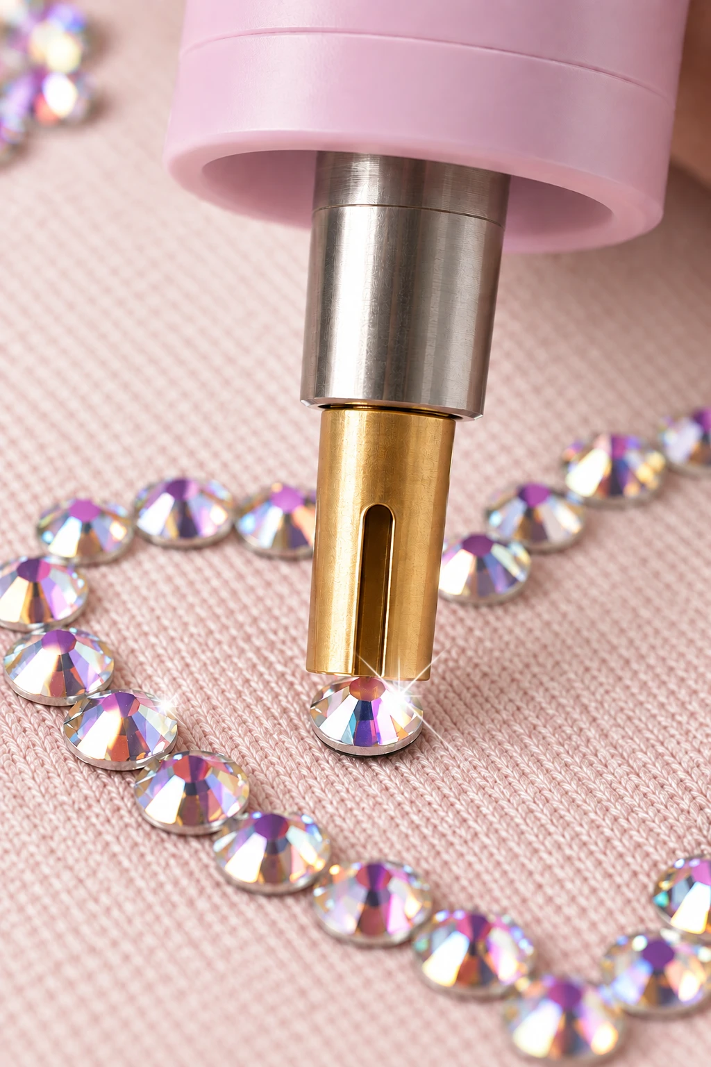 Placing a hotfix rhinestone with the BeJeweler Pro
