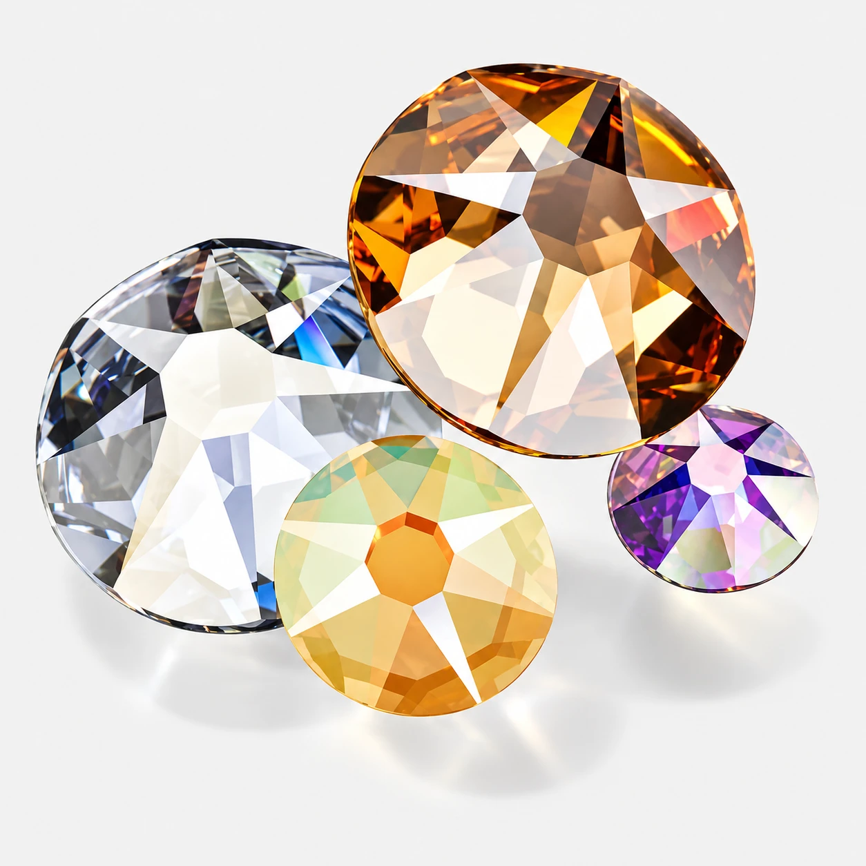 A cluster of Starcut crystals in assorted colors