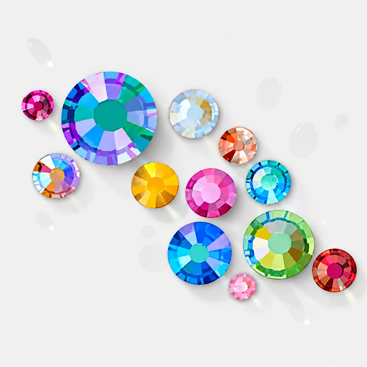 A cluster of Priceless crystals in assorted colors