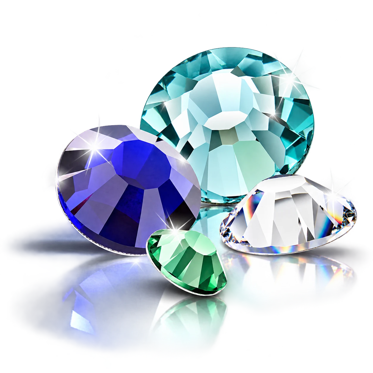 A cluster of LUX crystals in assorted colors