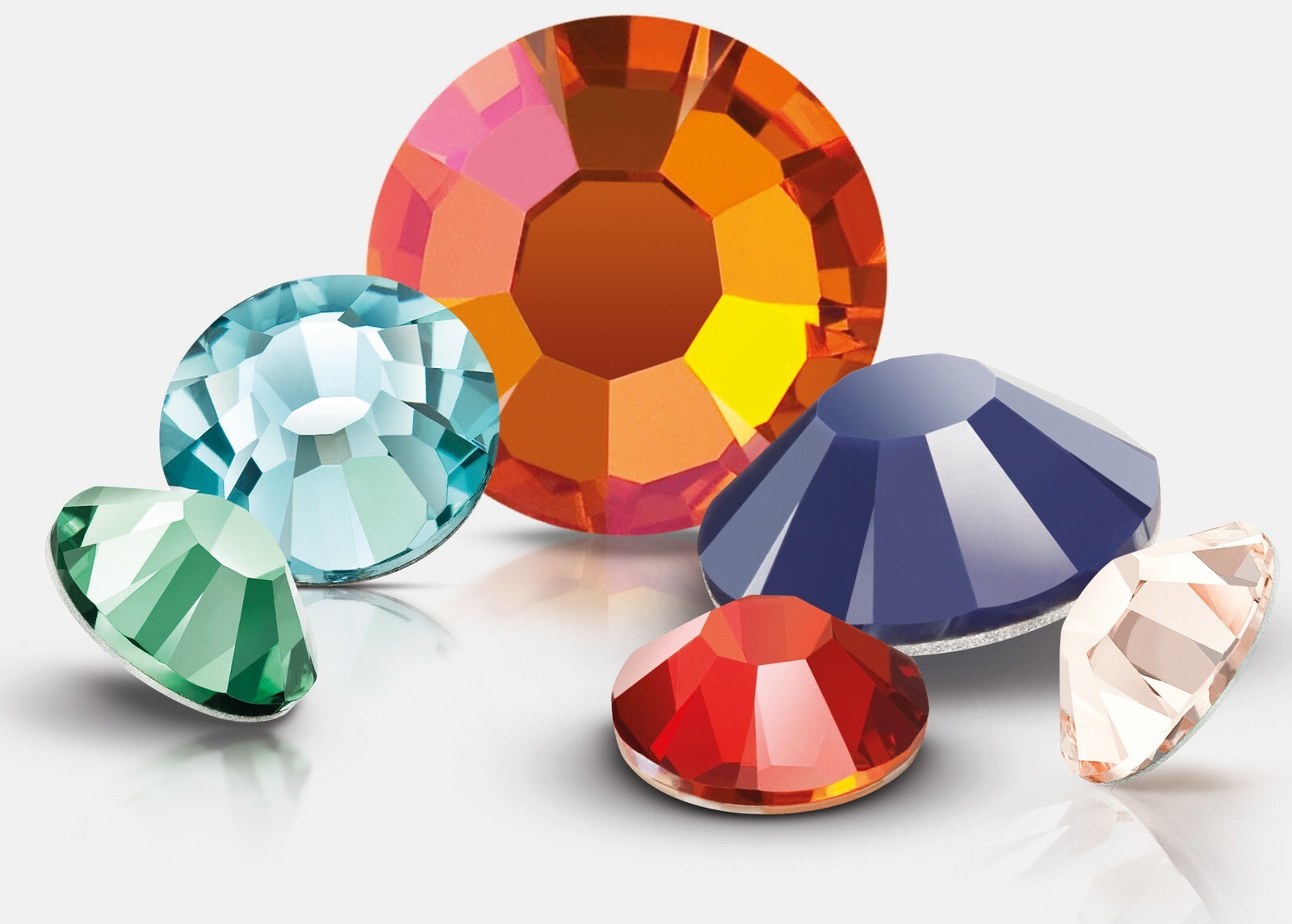 A cluster of Preciosa crystals in assorted colors