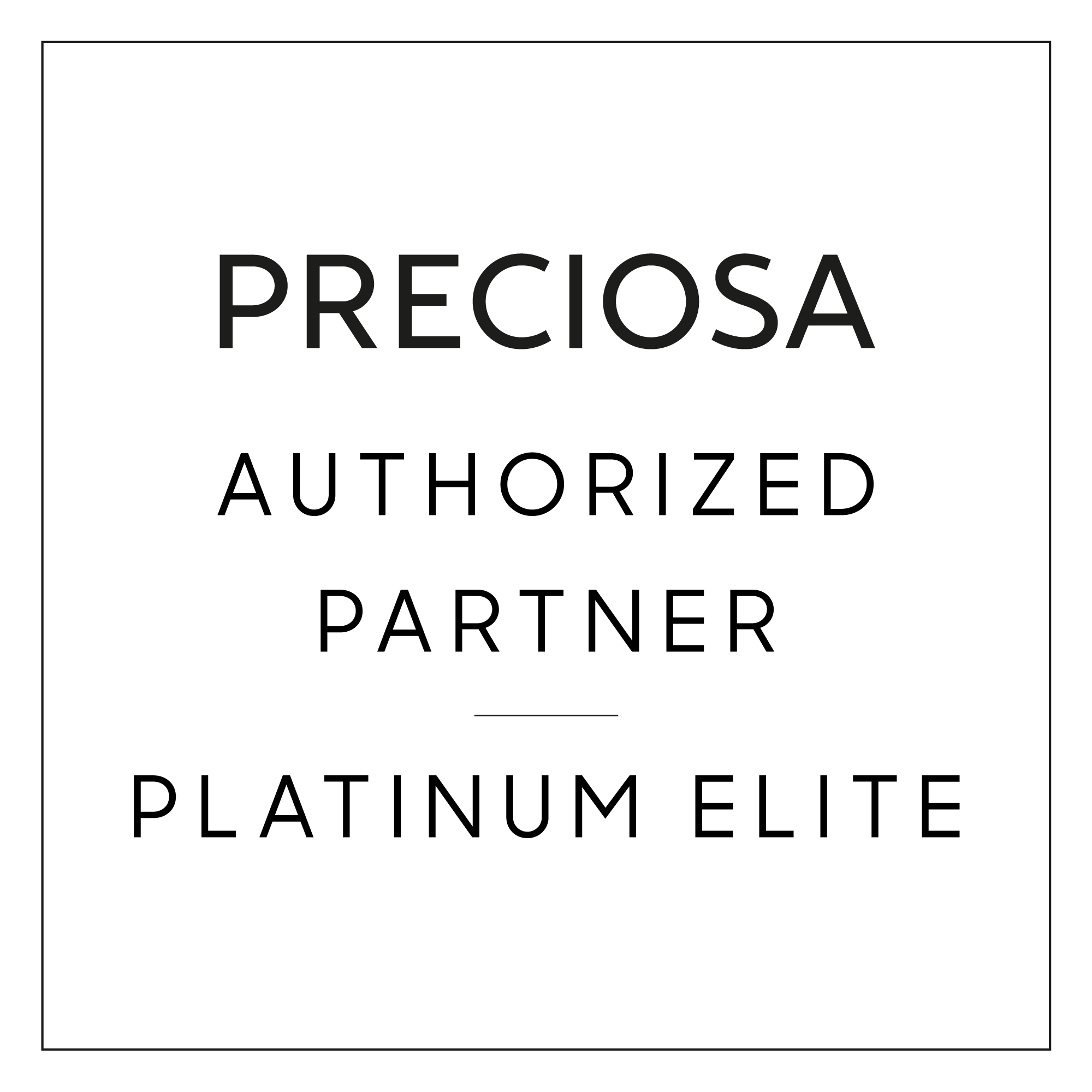Preciosa Authorized Partner, Platinum Elite badge