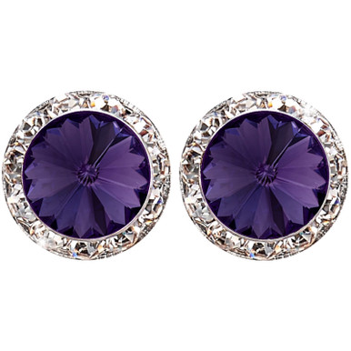 20mm Performance Earrings - Purple Velvet Pierced