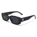 Sleek black sunglasses with a logo on the side, perfect for adding a touch of sophistication to any outfit.
