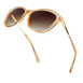 A chic pair of sunglasses showcasing gold frames and brown lenses, designed for both fashion and sun protection.
