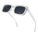 Square sunglasses crafted from clear plastic, showcasing a modern and stylish design by The Clarity Crew.