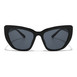 Black cat eye sunglasses with a sleek black frame, showcasing a stylish design by Infinite Haze.