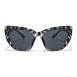 Elegant cat eye sunglasses in a chic black and white tortoise print, designed by Infinite Haze.