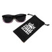 Stylish faded frames sunglasses accompanied by a pouch and a black bag, perfect for protection and transport.