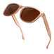 A stylish pair of sunglasses featuring brown lenses, perfect for sunny days and outdoor activities.