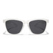 A pair of clear sunglasses featuring sleek black lenses, embodying a stylish and modern design.