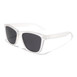 Elegant clear sunglasses with black lenses, showcasing a timeless and fashionable accessory.
