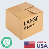 Eco-Friendly Cardboard Moving Boxes, Large, 6 Pack