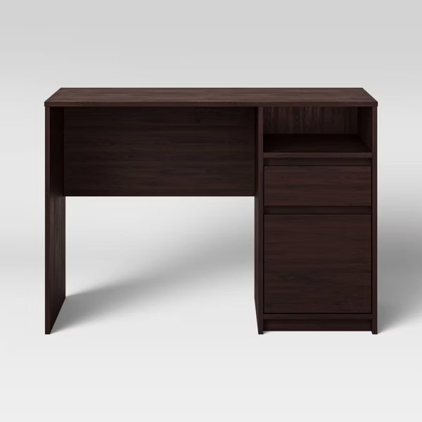 Dorm Storage Desk Espresso - Room EssentialsTM: Home Office Computer Desk with Shelf