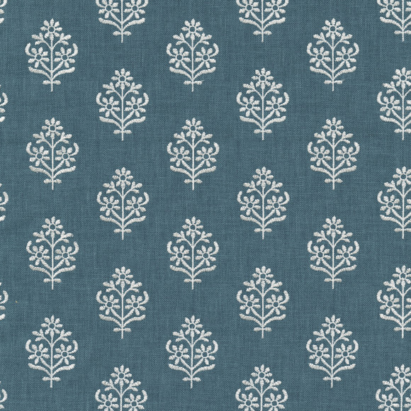 FLORAL SPRIG EMB Indigo