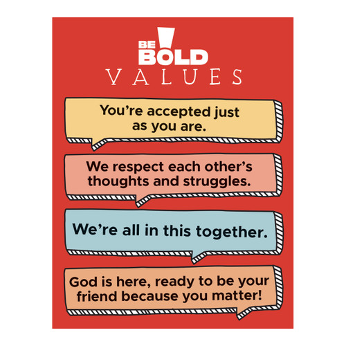 BE BOLD Values Poster - 17" x 22"