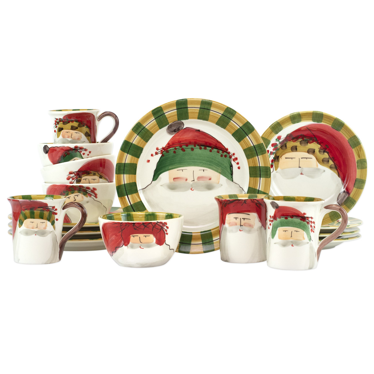 Reggiposate VIETRI Old St. Nick – In Ceramica Toscana Dipinta A Mano, Lavabile In Lavastoviglie, Tema Natalizio