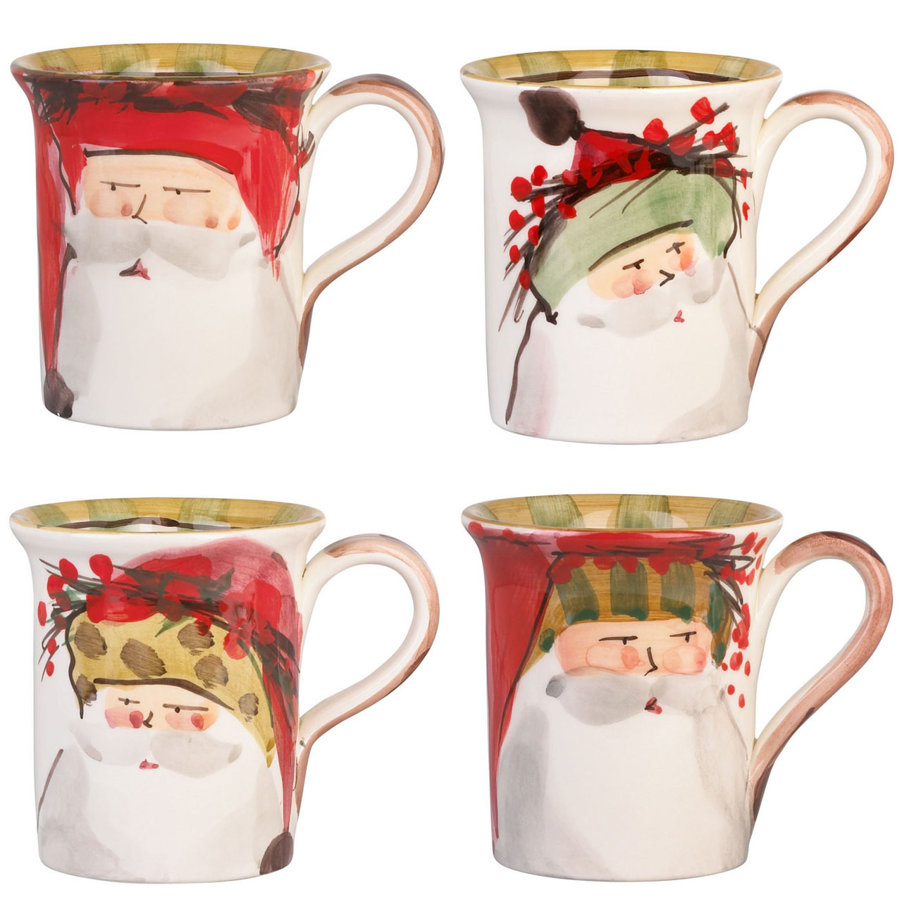 Vietri Old St Nick Assorted Mug Set