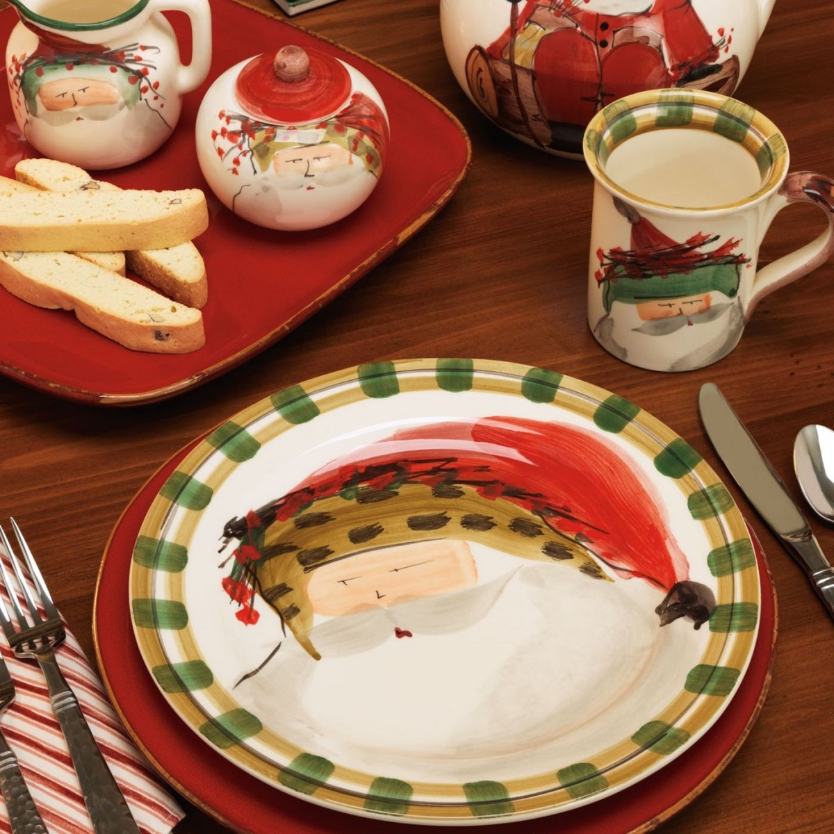 Vietri Old St Nick Assorted Mug Set