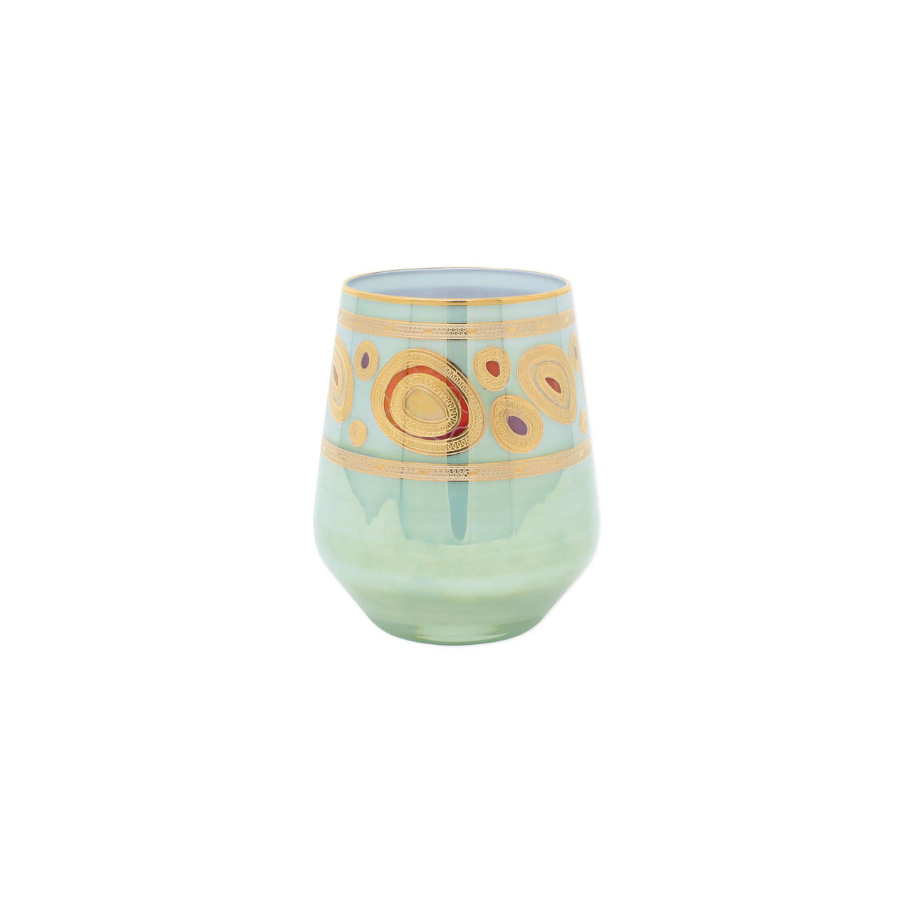 Vietri Contessa Blue Stemless Wine Glass