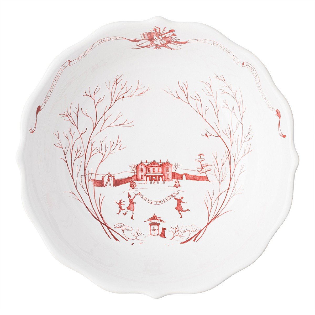 Country Estate Winter Frolic Ruby 10" Serving Bowl - Thumbnail 2