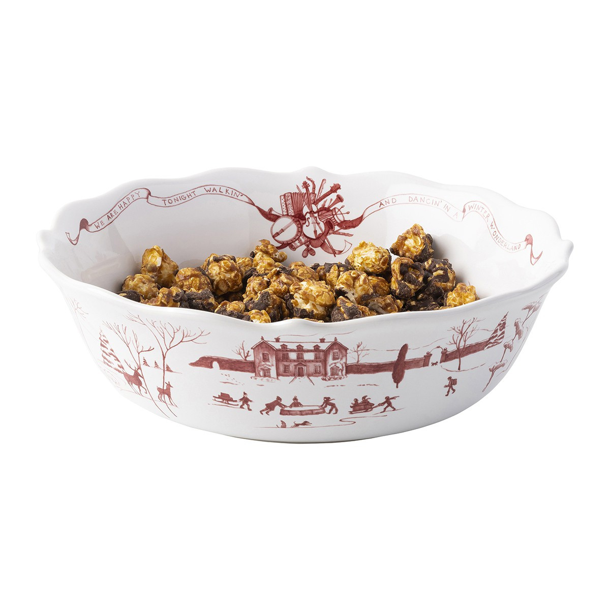 Country Estate Winter Frolic Ruby 10" Serving Bowl