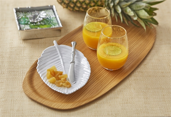 Mariposa Tropical Leaf Bamboo Napkin Box - Thumbnail 3