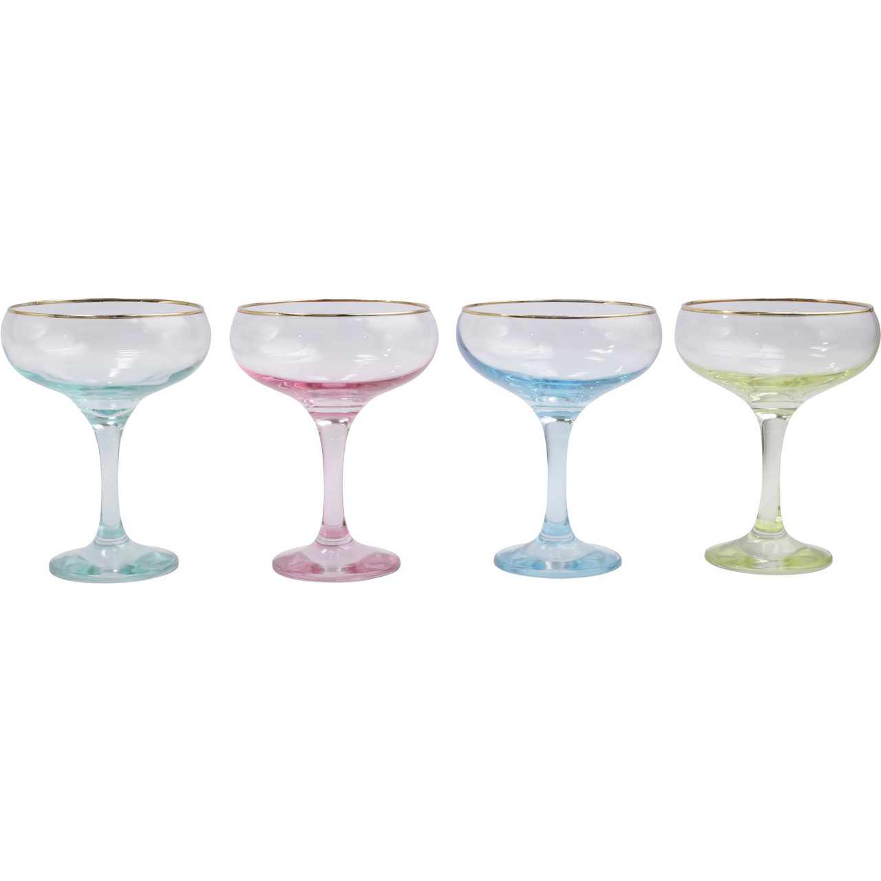 Vietri Rainbow Green Coupe Champagne Glass