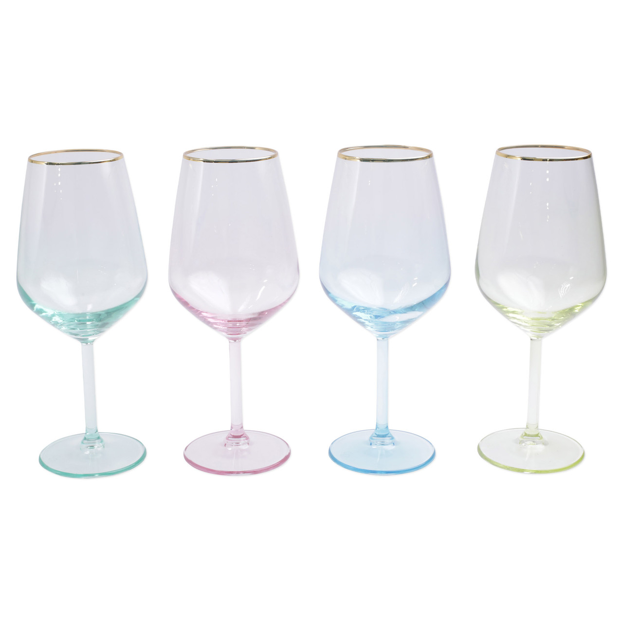 Rainbow Assorted Wine Glass Set/4