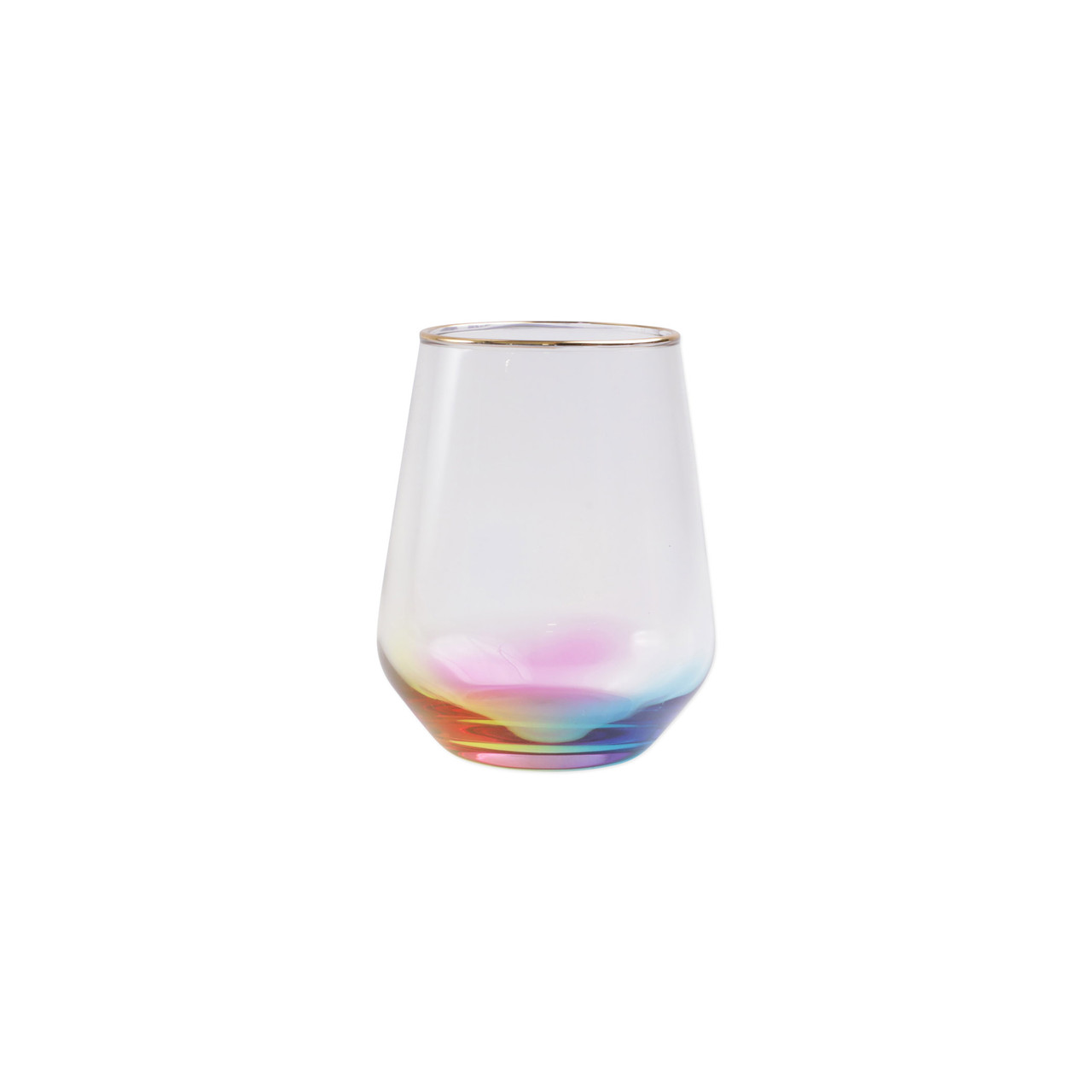 Vietri Viva Rainbow Multi Colored Stemless Wine Glass