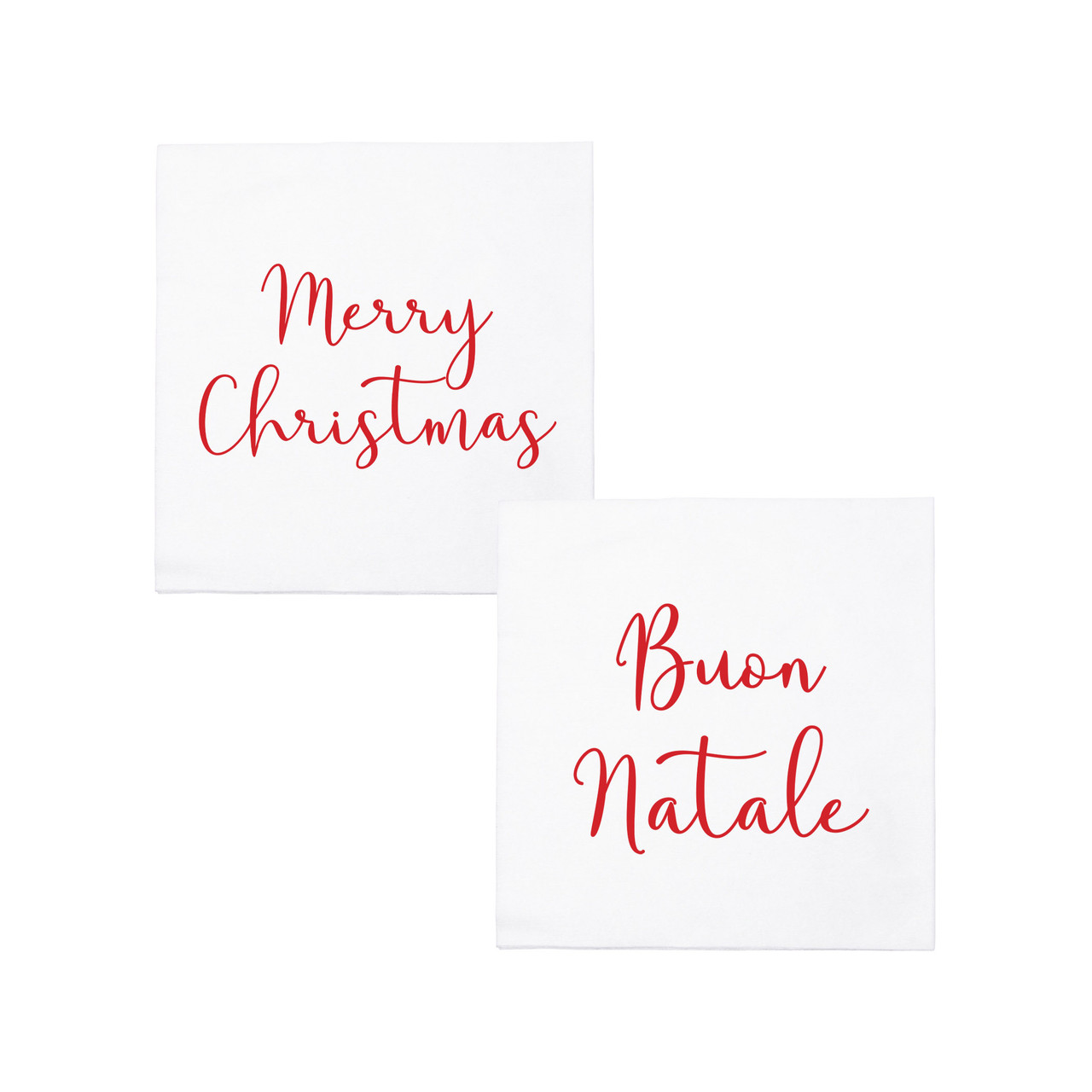 Papersoft Napkins Merry Christmas/Buon Natale Cocktail Napkins