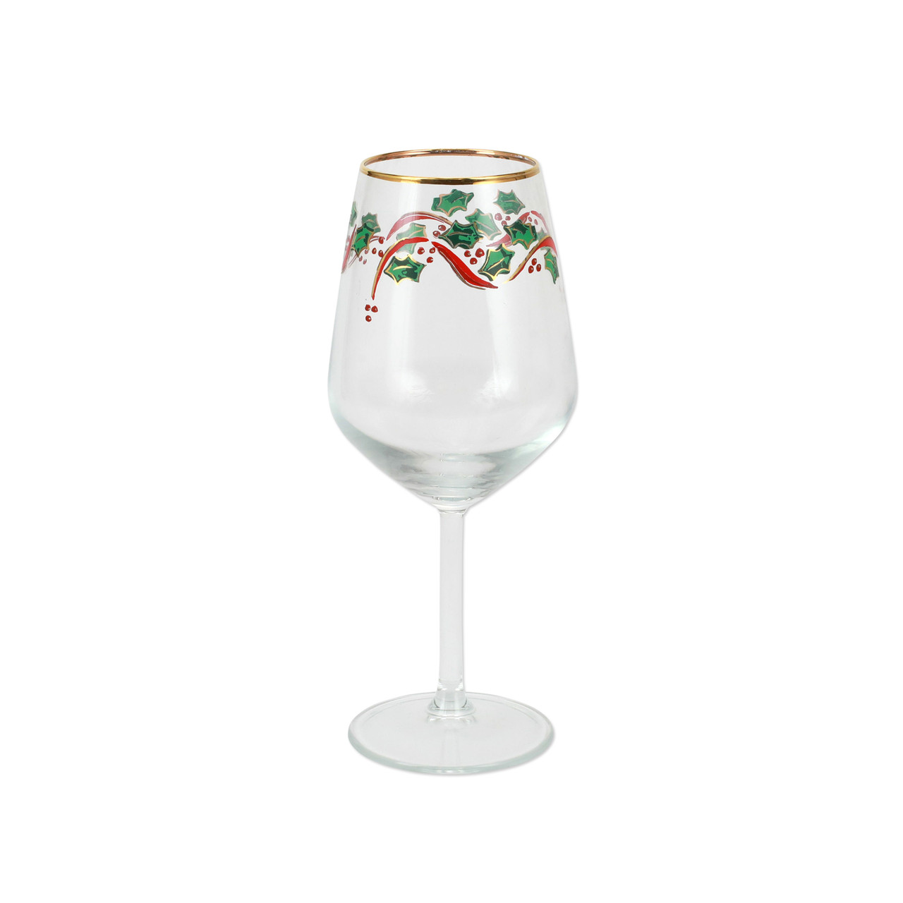 Christmas Holly Stemless Glass – Jersey Art Glass