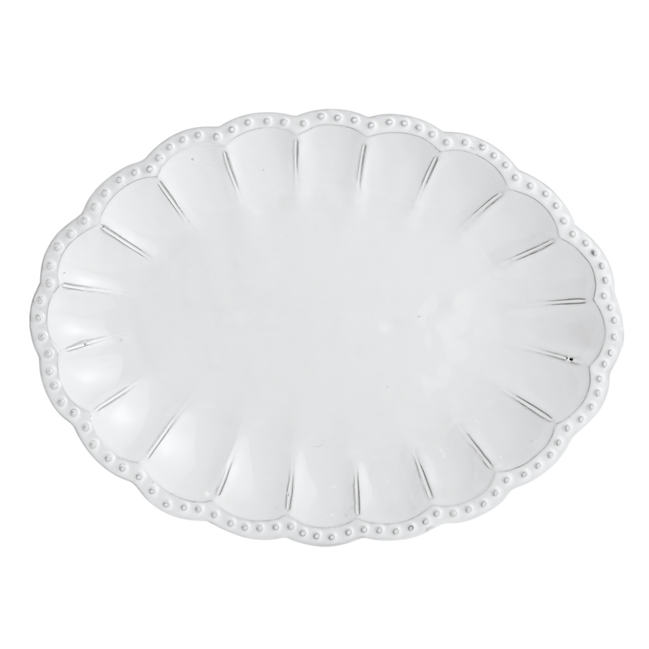 Arte Italica Bella Bianca Beaded Platter - Thumbnail 4