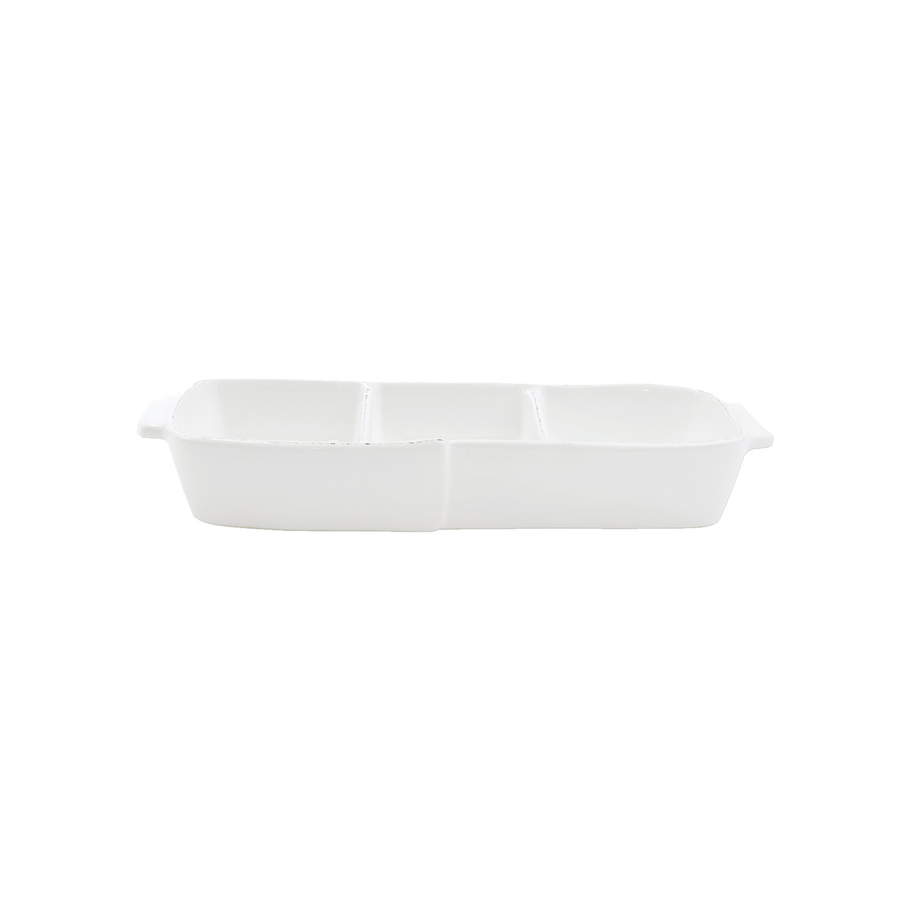 VIETRI MELAMINE LASTRA WHITE THREE-PART SERVER main image 0