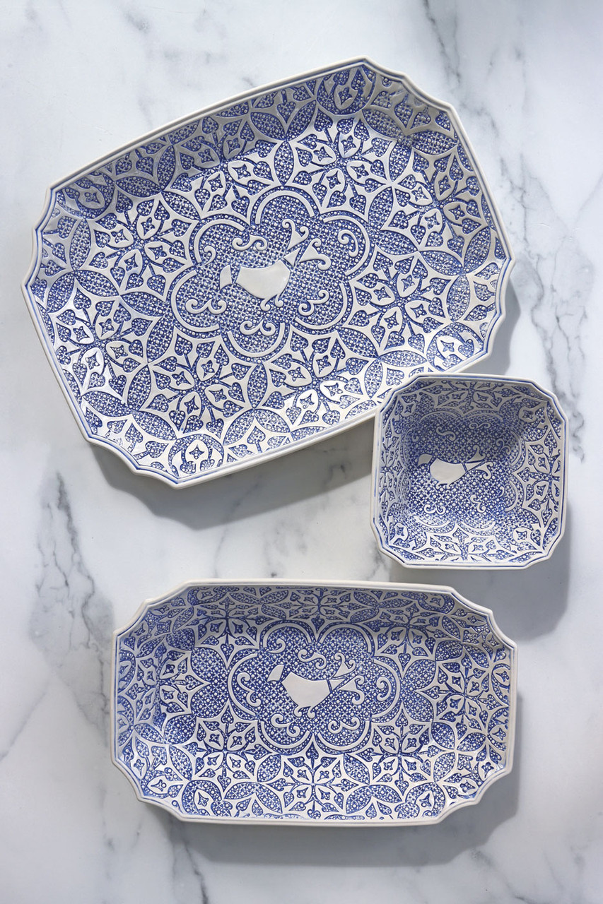 Uccello Blu Oval Bowl