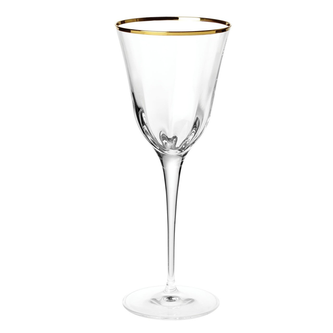 Optic Champagne Flute with Gold Rim