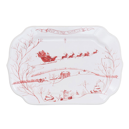 Country Estate Winter Frolic Ruby Gift Tray Joy to the World

№ CE76/73

From our Country Estate Collection- The banner on this enchanting tray says "Joy to the World" above an illustration of Santa and his reindeer soaring above our Country Estate Main House. In the spirit of the season, it makes a joyful gift, indeed. Our ceramic stoneware is made in Portugal and is dishwasher, freezer, microwave and oven safe.

Measurements: 7.5" L, 5" W
Made of Ceramic Stoneware
Oven, Microwave, Dishwasher, and Freezer Safe
Made in Portugal