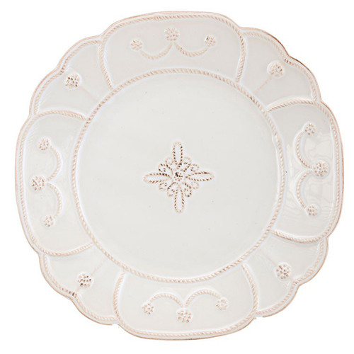 From our Jardins du Monde Collection - Scalloped threaded garlands bedeck the rim of this sweetly sophisticated plate. A medallion at the center symbolizes the refreshing fountains found at the heart of lush European gardens. Our ceramic stoneware is made in Portugal and is microwave, dishwasher, oven, and freezer safe.
